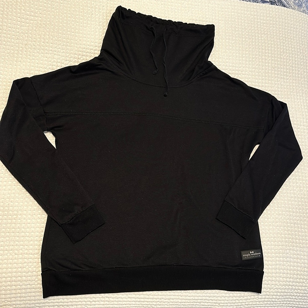 Simply Southern Black High-Neck Sweatshirt